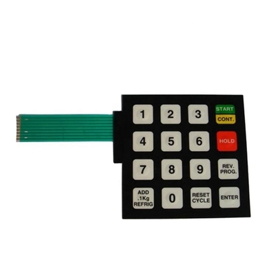 IP65 Koruma Seviyesi 2.54mm Pitch ve Beyaz LED Rengi ile LED Membran Klavye
