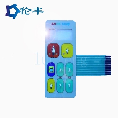 Polyester PET Düz Membran Anahtar ve Panel Düğmeleri Parlak Yüzey